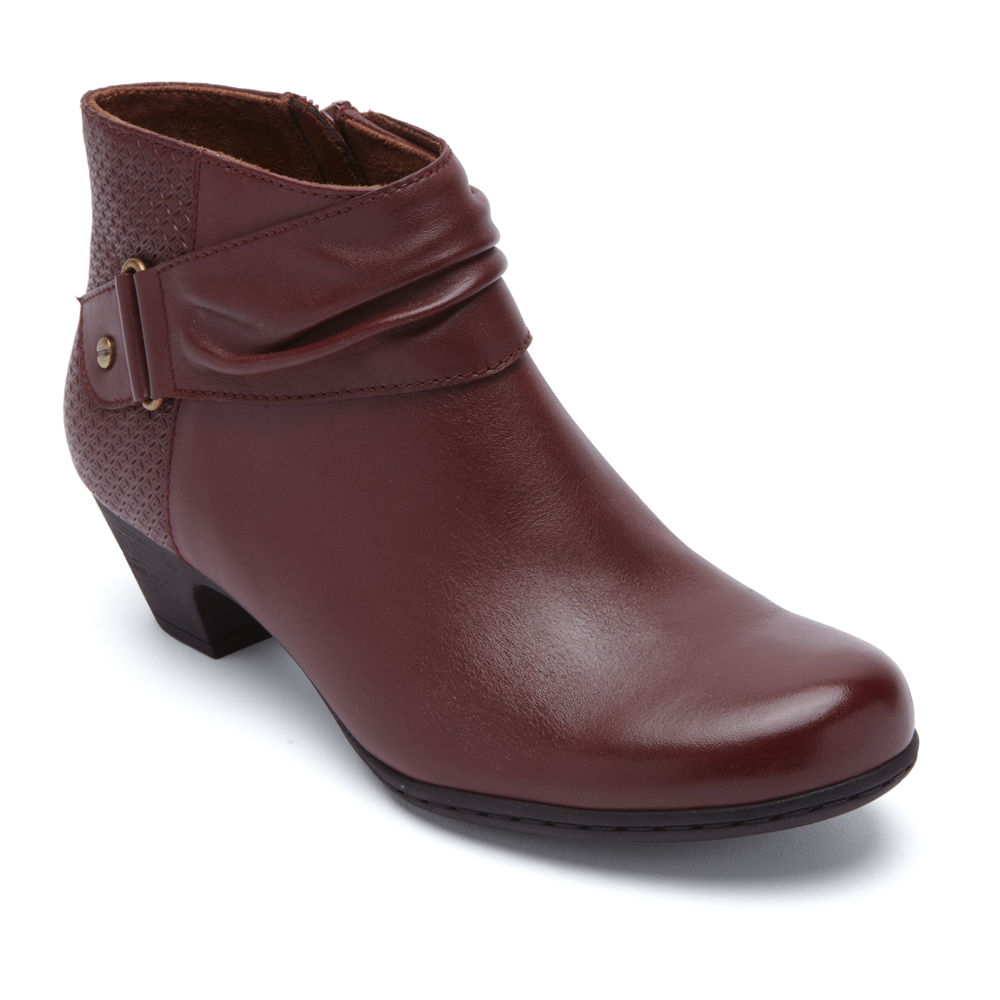 Rockport Womens Boots Brown - Brynn Rouched - UK 892-VMKPYW